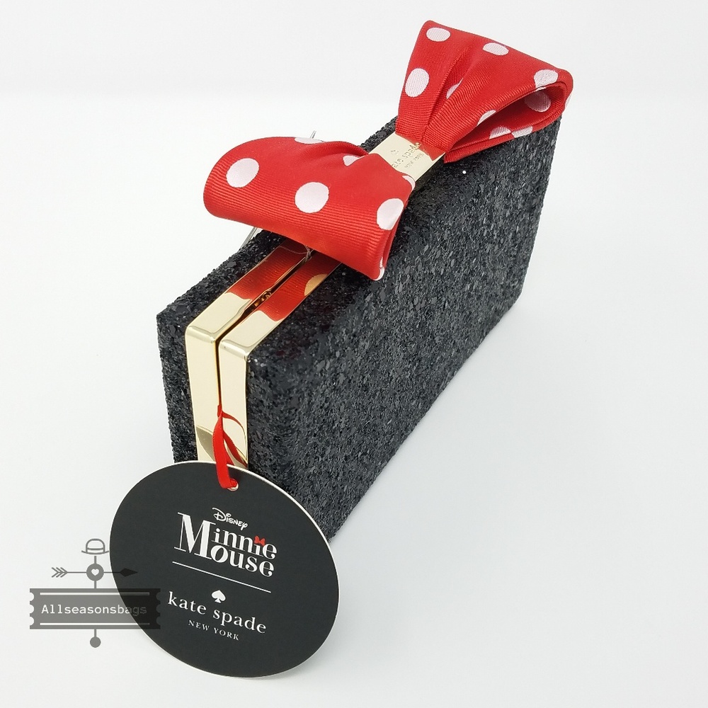 Kate spade minni mouse bow clasp clutch crossbody - Picture 6 of 8